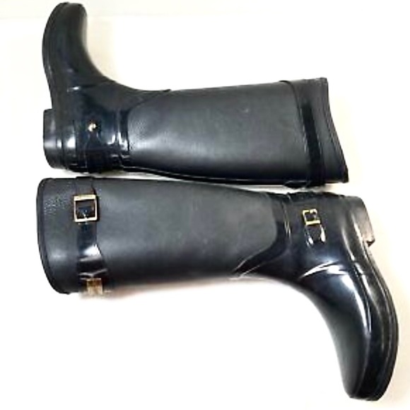 Hunter Leather Limited Clarence Regent Rainboot Boots Black 8 - Picture 8 of 9
